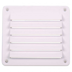 Ventilation grille, white, 142x127mm, rectangular, including screws