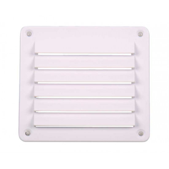 Ventilation grille, white, 142x127mm, rectangular, including screws