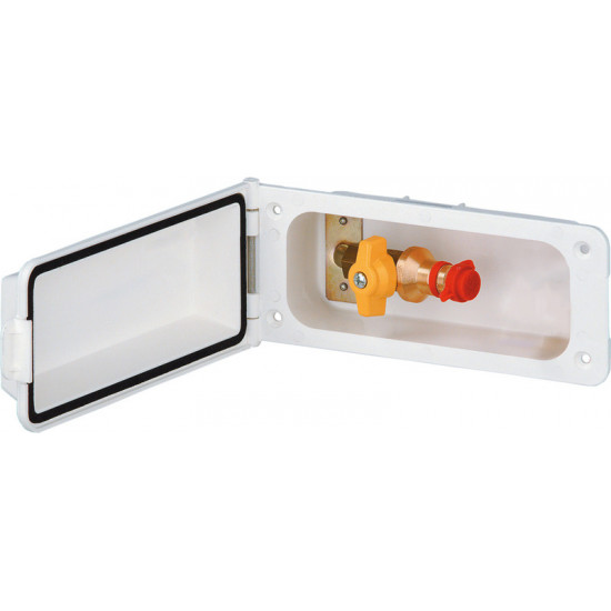 Variant supply flap - external connection for liquid gas with cylinder lock - White