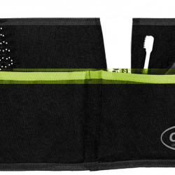 Utensilo TESSA 2, with 2 pockets, black/lime W40xH20cm, eyelet fastening