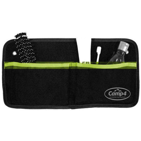 Utensilo TESSA 2, with 2 pockets, black/lime W40xH20cm, eyelet fastening