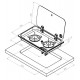Stainless steel built-in cooker with glass cover ASO - 2 burners