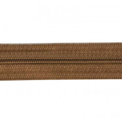 Continuous zipper sold by the meter in brown, 2.5cm wide