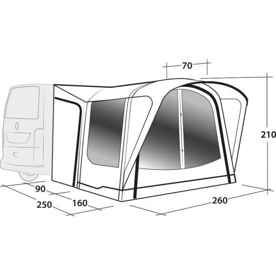 Newburg 160 AIR Bus Awning - Inflatable freestanding awning
