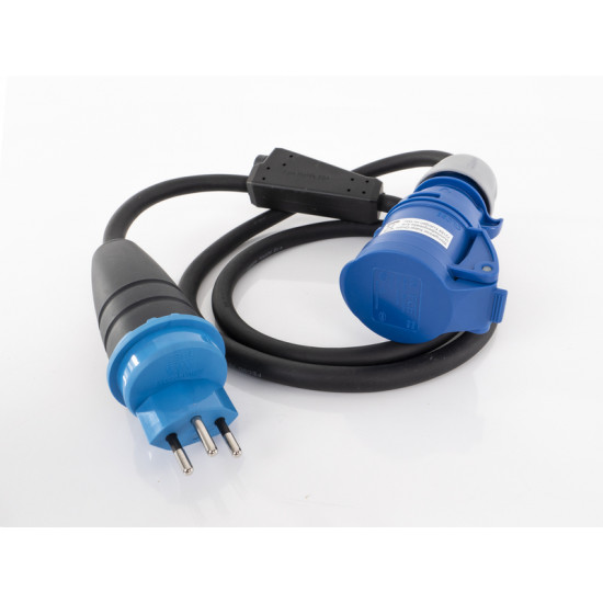 CEE adapter cable Switzerland (CH plug and CEE socket) with 10A fuse