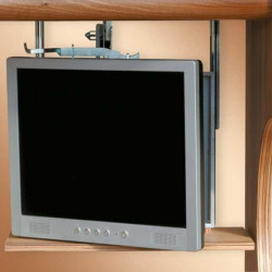Electric TV mount, extends downwards