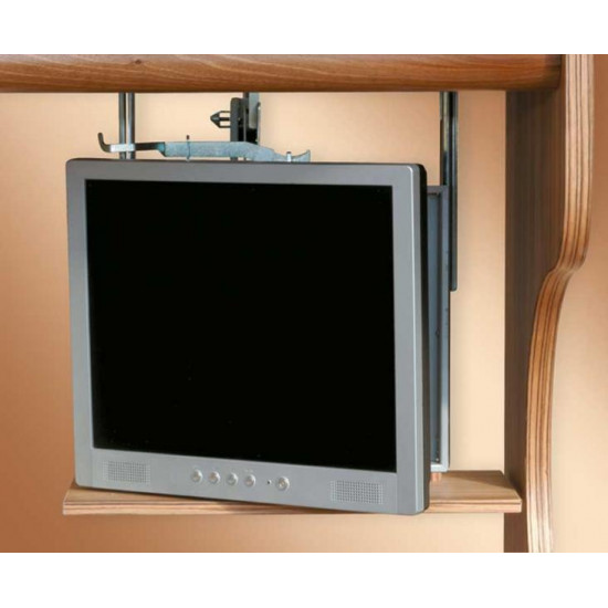 Electric TV mount, extends downwards
