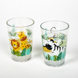 Drinking glasses with SAFARI motif, set of 2