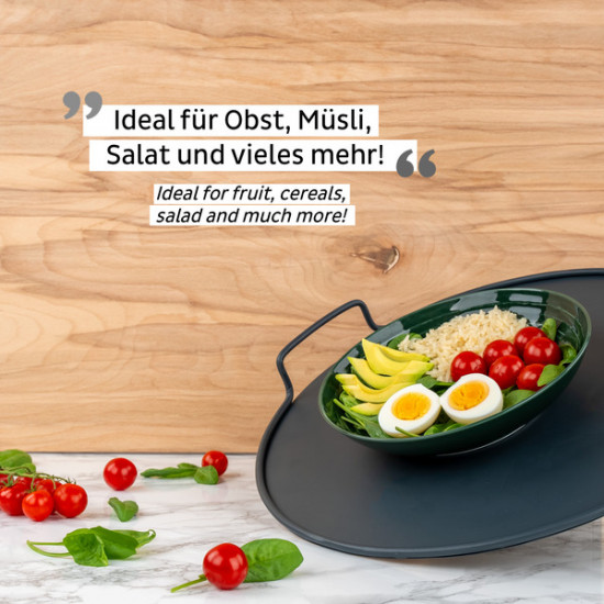 Porcelain Magnetic Food Bowl - Forest Green