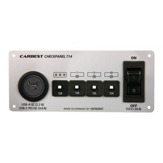 Compact panel 714 - Silver - USB-A and USB-C