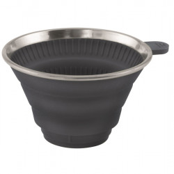 Silicone coffee filter holder, foldable, 15x13x3/8 cm, dark blue
