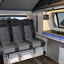 Standard fabric / upholstery fabric for Mercedes Vito - Tunja Black/Grey