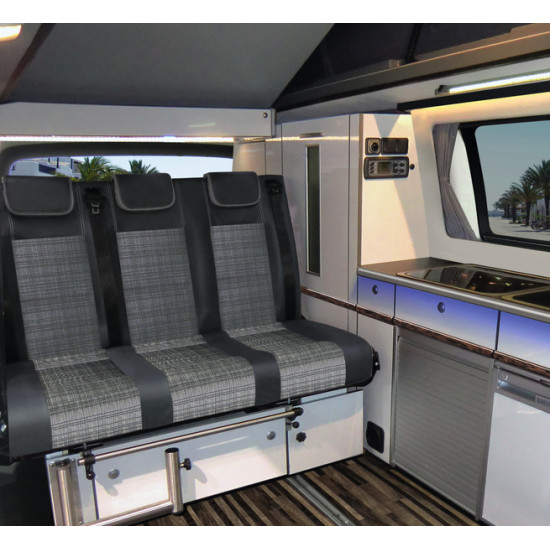 Standard fabric / upholstery fabric for Mercedes Vito - Tunja Black/Grey