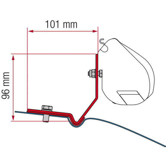 FIAMMA adapter for F35, VW Caddy Maxi, deep black