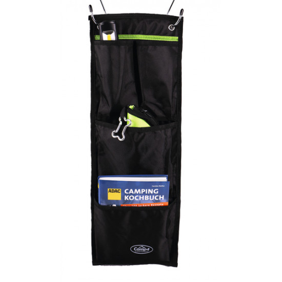 Tessa Mini storage basket with eyelet fastening at the top, black/lime