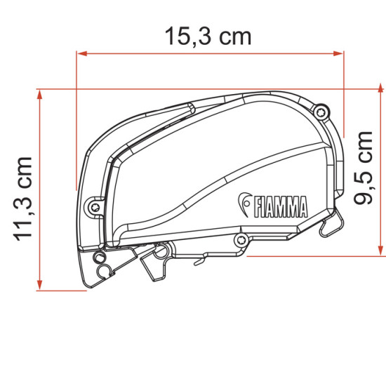 W 3400 x Abstract 2500mm FIAMMA F80S roof awning, Fabric color: Royal Grey, Housing: Polar White