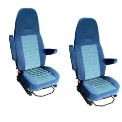 Seat cover for Aguti seats with attached headrests - Blue / Grey