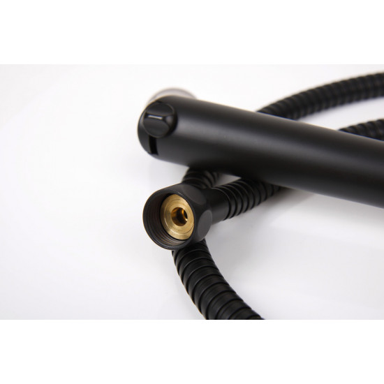 Shower set with shut-off valve - matte black