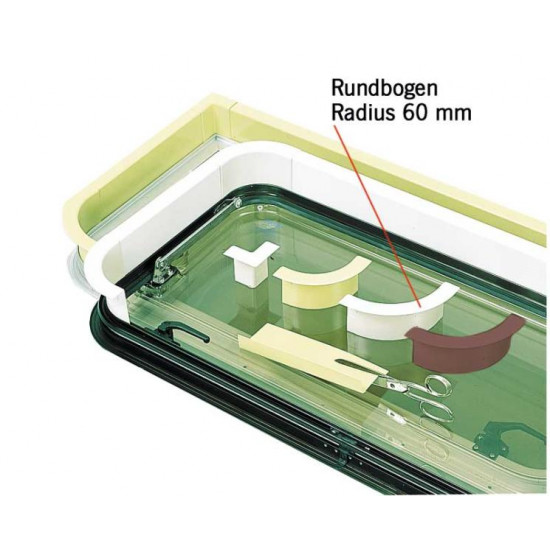 Window cover profile / window frame - 60° round arch