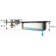 Vanstream hob and sink combination - 1-burner with safety glass