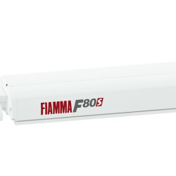 W 3700 x Abstract 2500mm FIAMMA F80S roof awning, Housing: Polar White, Fabric color: Royal Grey