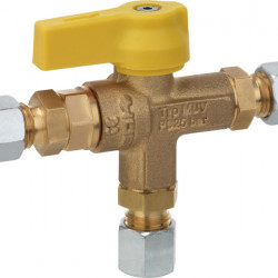 Manual brass changeover valve for two-cylinder systems