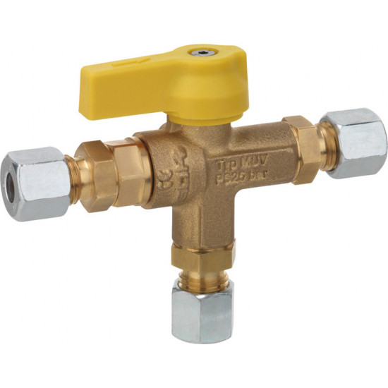 Manual brass changeover valve for two-cylinder systems
