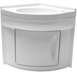 Corner washbasin 418x418x510 mm including cabinet