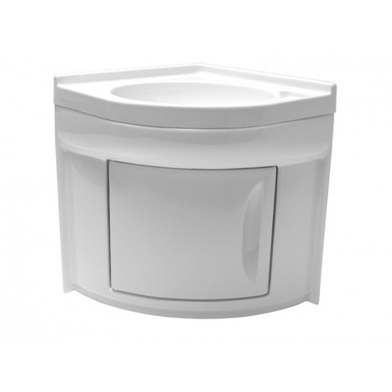 Corner washbasin 418x418x510 mm including cabinet