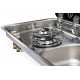Cooker-sink combination – with 2-piece glass cover