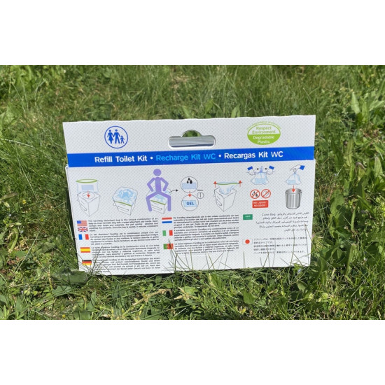 Carebag refill bags for Cleanis folding toilet, 12 pieces with insert