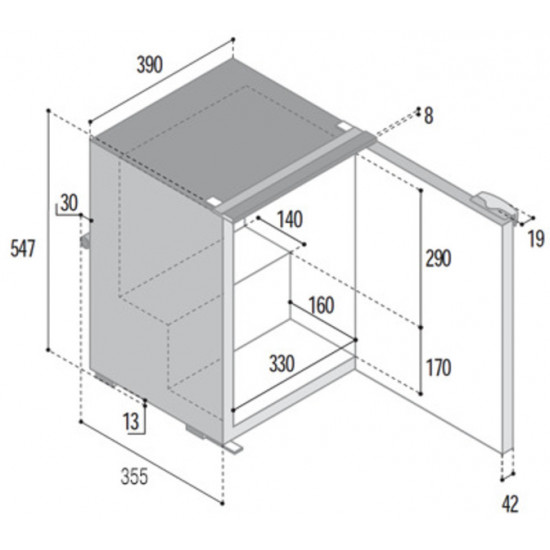 C39i fridge-freezer - 39 l - Black