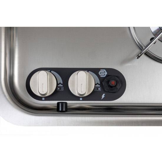 Cooker-sink combination – with 2-piece glass cover