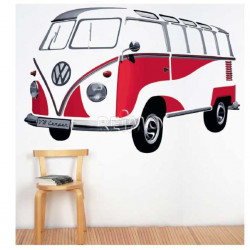VW Collection VW T1 Bulli Bus Wall Decal - Classic Red