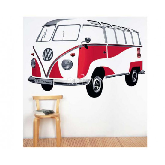 VW Collection VW T1 Bulli Bus Wall Decal - Classic Red