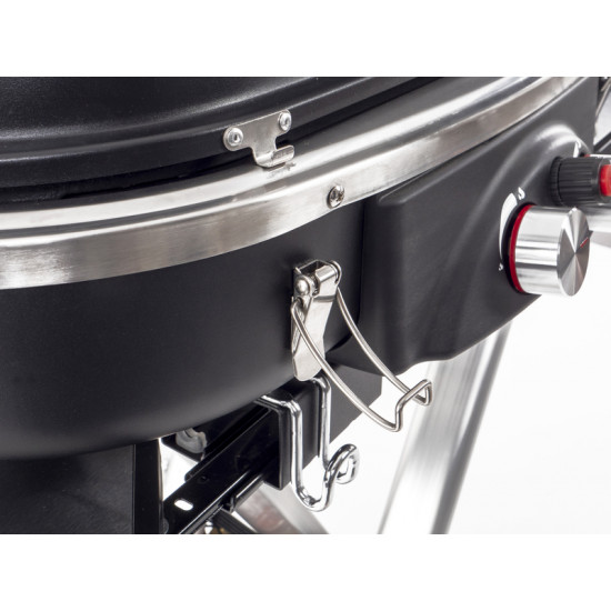 Trolley 2-flame gas grill with ignition fuse - 50 mbar