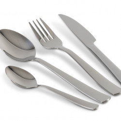 Stainless steel cutlery set for 4 people, shiny