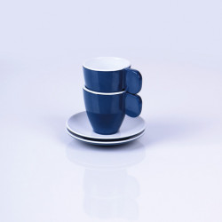 Camp4 Melamine Espresso Cups 2-Piece Set - Dark Blue / White