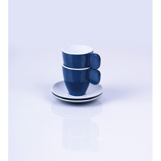Camp4 Melamine Espresso Cups 2-Piece Set - Dark Blue / White