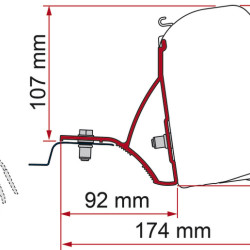 Adapter Fiamma F45s - Renault Trafic, Opel Vivaro, Nissan NV300, Fiat Talento from 2015