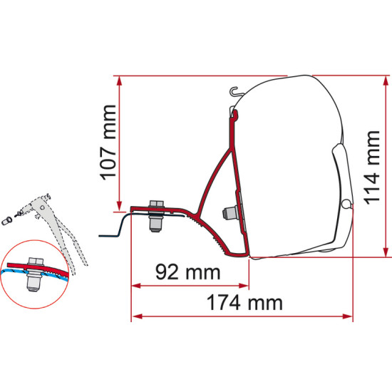 Adapter Fiamma F45s - Renault Trafic, Opel Vivaro, Nissan NV300, Fiat Talento from 2015