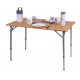 Camping table with bamboo top - 100 x 65 x 42/65 cm