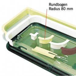 Window cover profile / window frame - 80° round arch