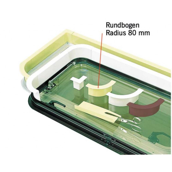 Window cover profile / window frame - 80° round arch