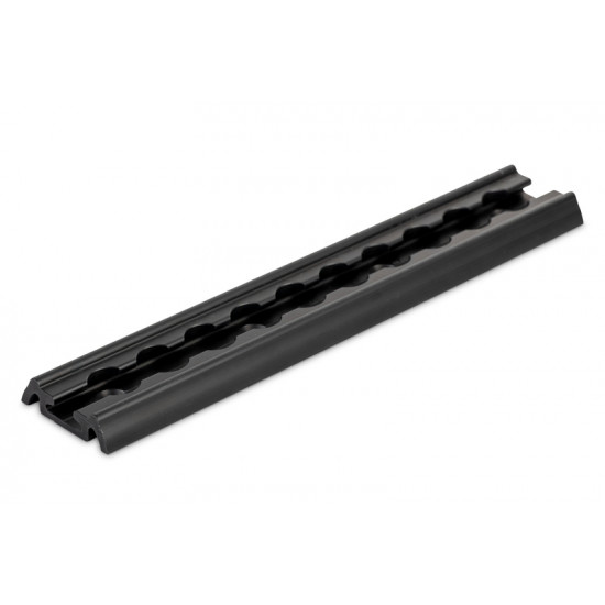 Lashing rail 2m, black, for the vehicle exterior wall