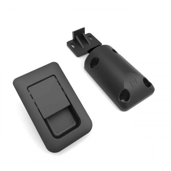 Snap lock 36 x 59 mm for door thicknesses 12 - 18 mm - Matte Black