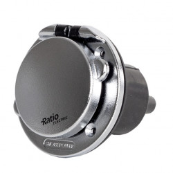 CEE flush-mounted socket - silver-colored plastic housing