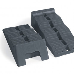 Level Up step wedges up to 5 t per axle - Grey - Set of 2
