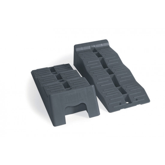 Level Up step wedges up to 5 t per axle - Grey - Set of 2