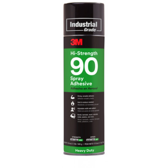 3M High-Strength 90 Synthetic Elastomer Spray Adhesive - Transparent - 500 ml